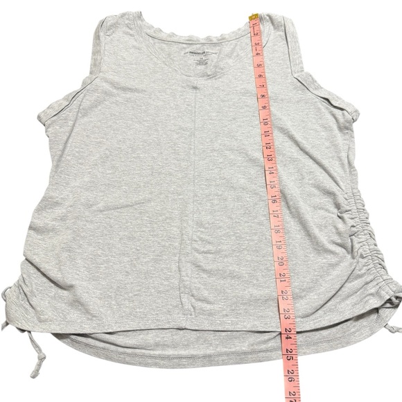 The Sweatshirt Project Gray Sleeveless Women's Top with Ruched Sides with Ties - Picture 7 of 7